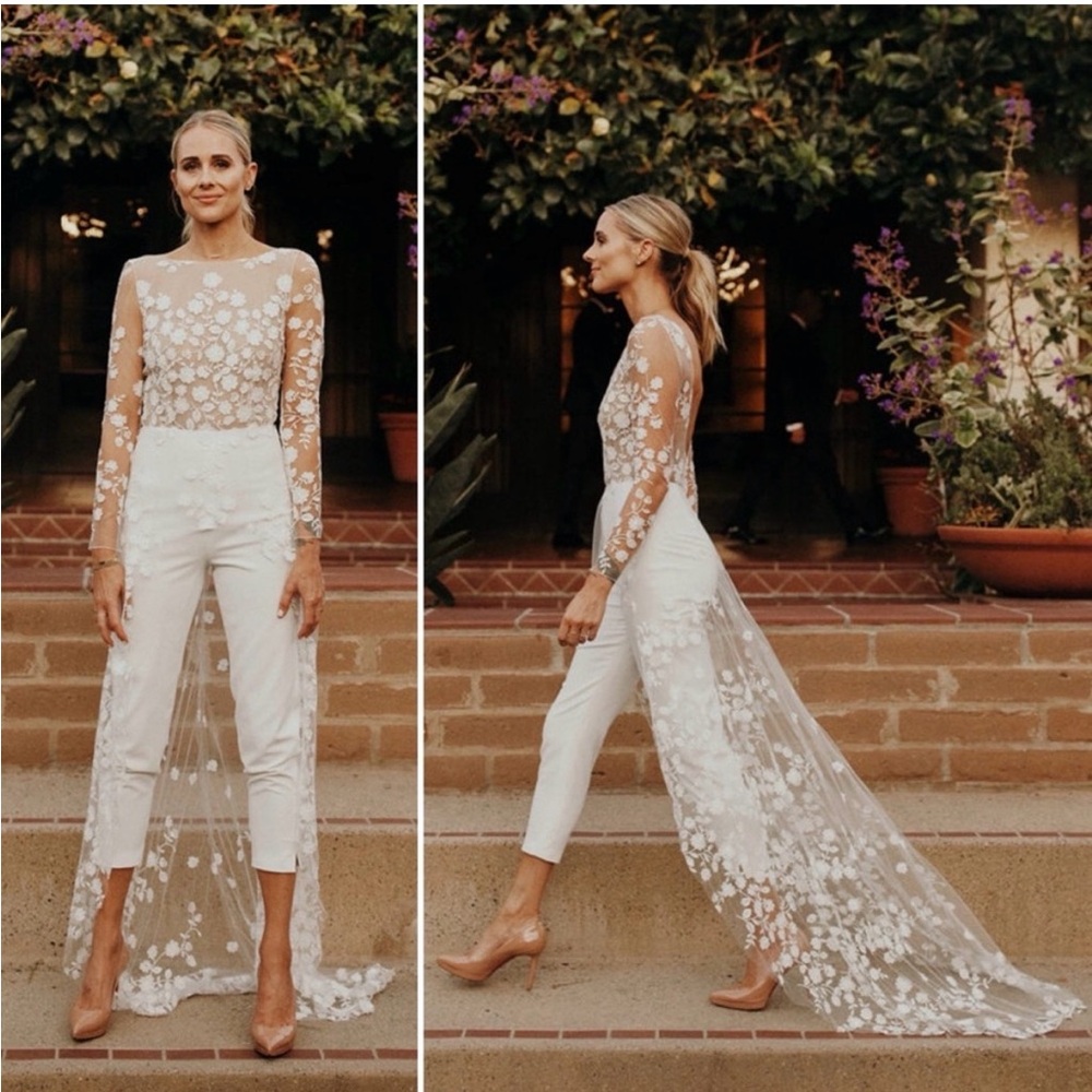 Rime Arodaky White Floral Jumpsuit